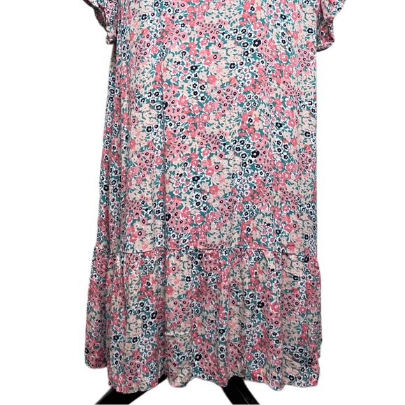 Loft Floral Flounce Flowy Sz XXL Dainty Short-Sleeve Shirtdress - Picture 6 of 10